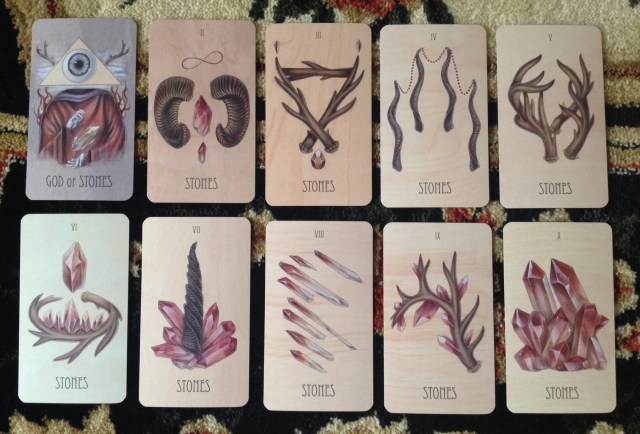 Wooden Tarot - Minors Stones (Wands)