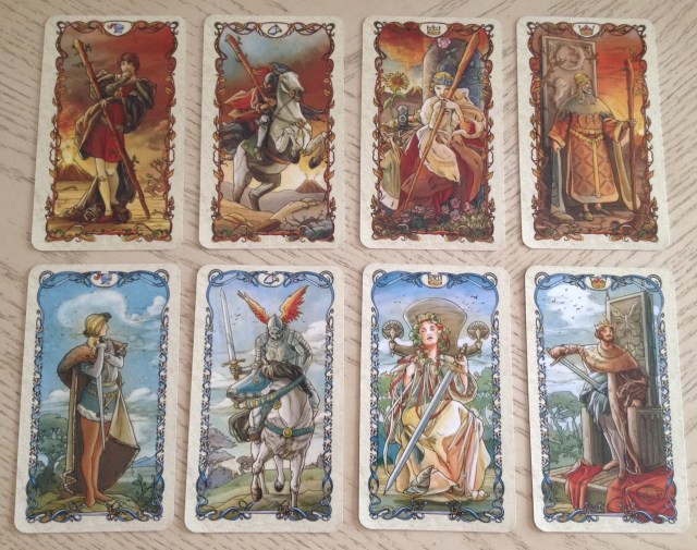 Tarot Mucha 12 Courts (Wands and Swords)