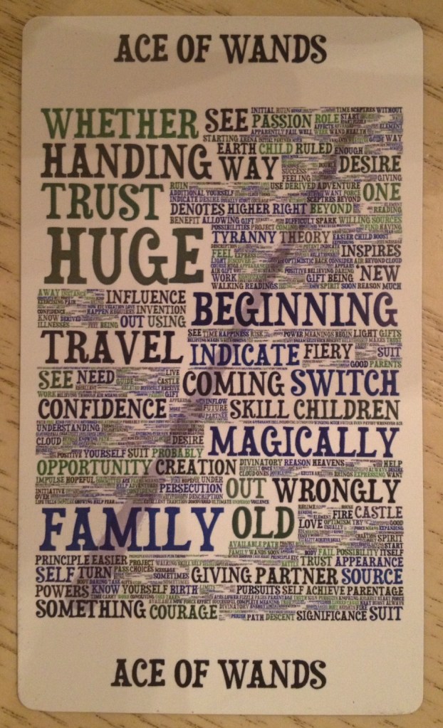 Type Tarot 13 Closeup Ace Wands